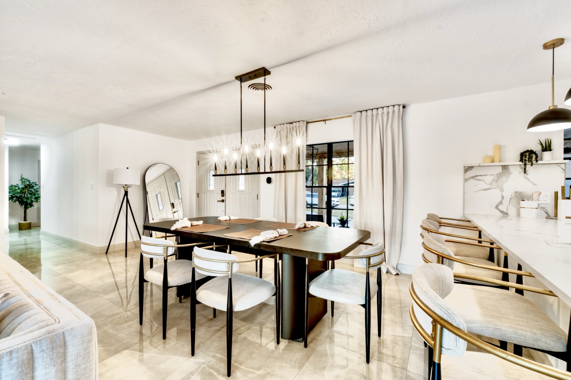Dining Area — Modern Chandelier