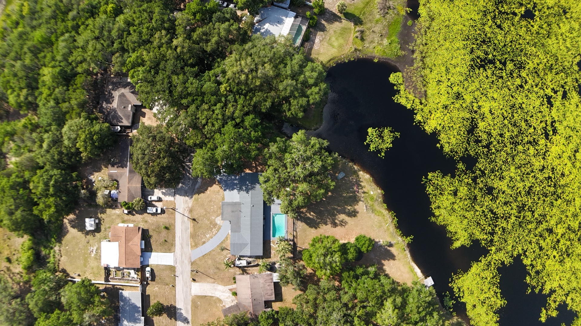 Aerial — Cul-de-sac & Double Lot