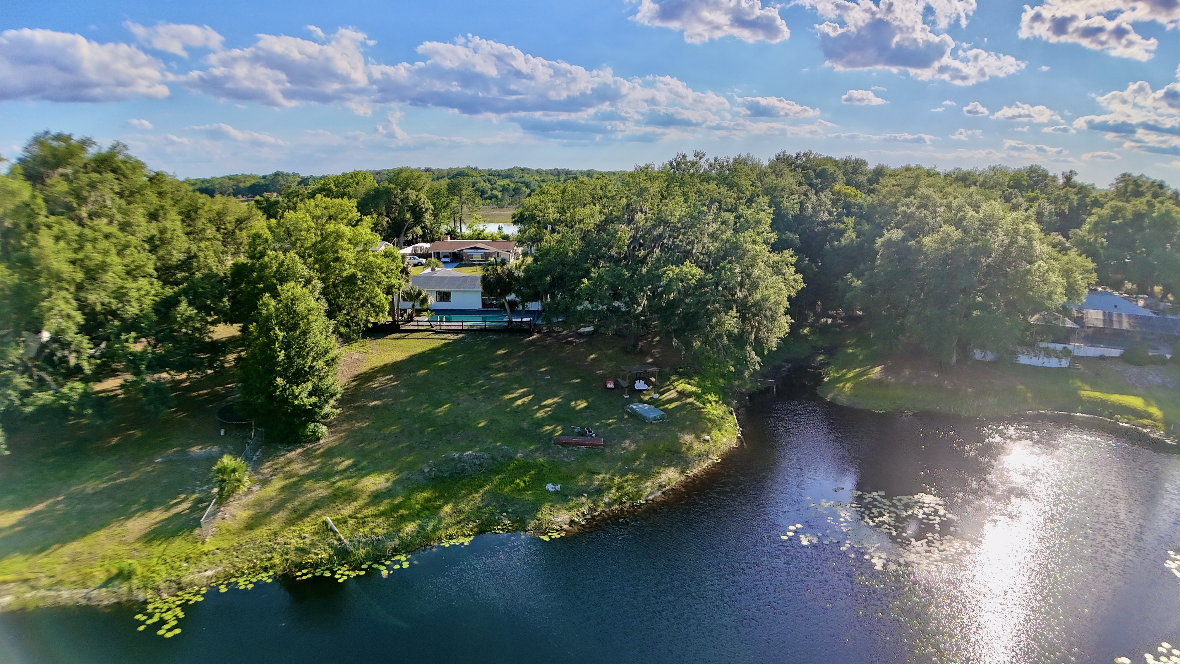 Aerial — Pool, Patio & Water